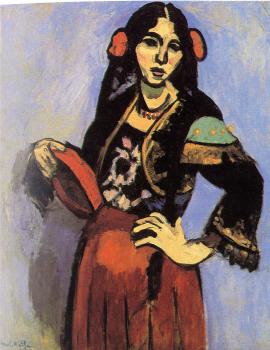 Henri Emile Benoit Matisse : spanish woman with a tambourine